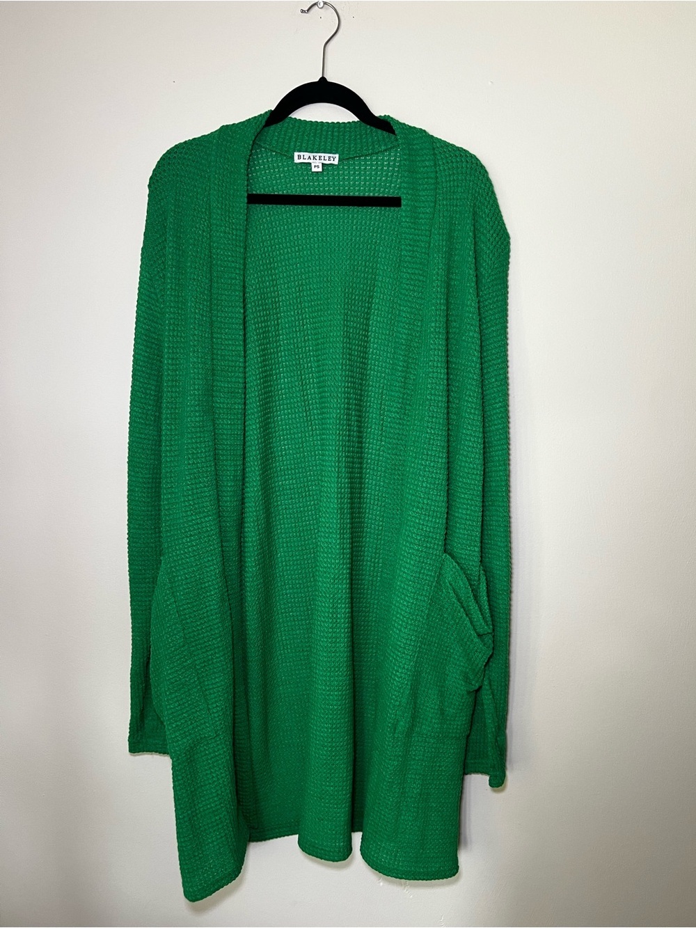 Blakely Green Open-Front Knit Cardigan Sweater
